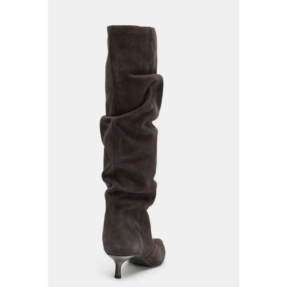 ZARA SPLIT SUEDE KITTEN HEEL BOOTS - Picture 6 of 7